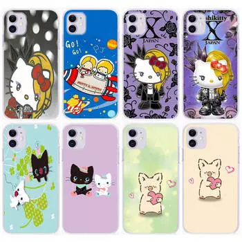 Чехол KT74 Yoshikitty Sanrio для Samsung A04 A14 A23 A34 A54 M23 M33 M52 M53 Realme 10 9 C30S C35 C55 VIVO Y02S Y21 Y33S Y51 X80 Pro Прозрачный чехол Infinix Zero 20 зелёный