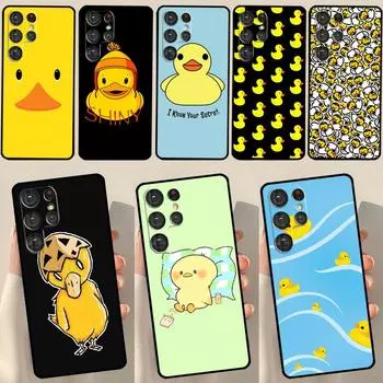 Чехол Kwaii Yellow Utka для Samsung Galaxy S23 S21 S22 Ultra Plus S20 FE Note 20 Note 10 S8 S9 S10 Plus Galaxy S20Ultra