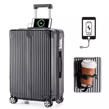 Чехол Laze Carry Case с сумкой для переноски чашек и USB Ultra включает в себя замок TSA на молнии, двойной дорожный небольшой чемодан объемом 41 л, держатель для ручной клади, порт, зарядное устройство,