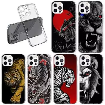 Чехол Lion Wolf для Apple iPhone 11 13 14 12 Pro 7 8 Plus XR X XS Max 6 6S 14Pro прозрачный силиконовый чехол для телефона Coque iPhone 14 Pro Max