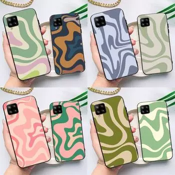 Чехол Liquid Swirl Abstract Beige Sage Green для Samsung Galaxy A54 A34 A14 A12 A22 A32 A52 A72 A13 A33 A53 A73 A51 A71 Samsung A72
