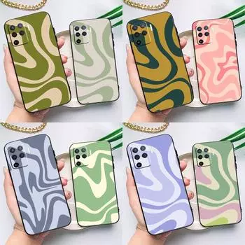 Чехол Liquid Swirl Abstract Beige Sage Green для OPPO Find X5 X3 Lite Pro A15 A16 A52 A72 A5 A9 A31 A53 A83 A93 A54 A74 A94 OPPO A92