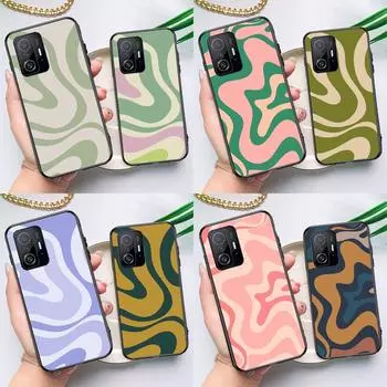 Чехол Liquid Swirl Abstract Beige Sage Green для POCO F5 X5 X3 Pro X4 F4 GT F3 M5 C40 для Xiaomi 13 12 Lite 11T 12T Pro 12X Xiaomi 13 Lite