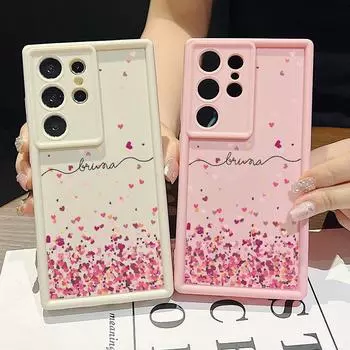 Чехол Little Love для телефона Samsung S24 Ultra S23 Plus S22 S21 FE S20 A54 A52 A34 A15 A14, мягкий силиконовый противоударный чехол с рисунком сердца Samsung S24 чёрный