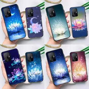 Чехол Lotus Blue White Flowers для POCO F5 X5 X3 Pro X4 F4 GT F3 M5s C40 Чехол для Xiaomi 13 12 Lite 11T 12T Pro 12X POCO X3 GT