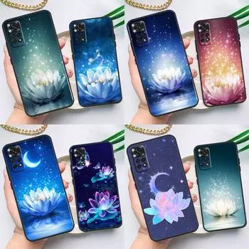 Чехол Lotus Blue White Flowers для Xiaomi Redmi Note 11 10 8 9 12 Pro Note 11S 10S 9S 8T Redmi 10 10C 12C 9C 9T Redmi 9C
