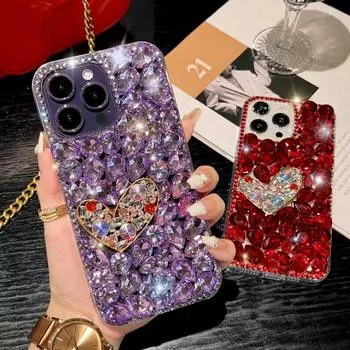 Чехол Love Bling со стразами и бриллиантами и цветами для Samsung S23 S22 Ultra S21 S20 FE A14 A24 A34 A54 A13 A23 A33 A53 A12 A22 A32 A52/iphone Блестящий чехол Samsung Z Fold 3 чёрный