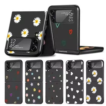 Чехол Love Heart Cell для Samsung Galaxy Z Flip 3 5G 4 Fashion Z Flip3 Роскошный черный твердый чехол для телефона Samsung Z Flip 5G