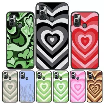 Чехол Love Heart для Tecno Spark 7, чехлы Tecno Spark 6 GO 7P 2020 6 Air 5 Pro Fundas Camon 15 12 Pova 2, силиконовый черный чехол Camon 12