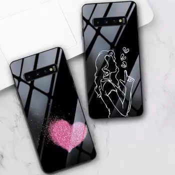 Чехол Love Heart Queen для Samsung Galaxy S22 S21 S10 S9 S8 S20 Fe Ultra S10e A51 A71 A50 A70 Note 20 10 9 8 Plus закаленное стекло Note 20