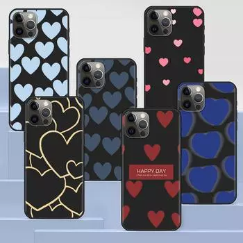 Чехол Love Heath для Apple Iphone 14 11 13 12 Pro Max Xr 7 8 +Se 2020 Xs 6 6s Plus 5 5S, милый роскошный черный силиконовый чехол для телефона iPhone 14