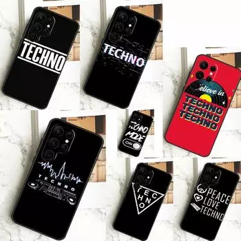 Чехол Love Techno с музыкальными цитатами для Samsung Galaxy S24 S23 S22 S21 S20 FE Ultra Plus S8 S9 S10 Note 10 20 Ultra Case Galaxy S23 FE