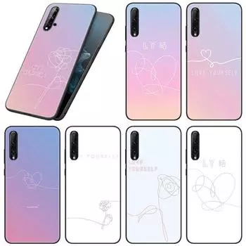 Чехол Love Yourself с цветком для Huawei Honor 10X Lite 7A 7S 8A 8S 8C 8X 9A 9C 10i 20i 30i 20S 20E 9X Pro 10 8 Lite, черный чехол Honor 7A (5.45 inch)