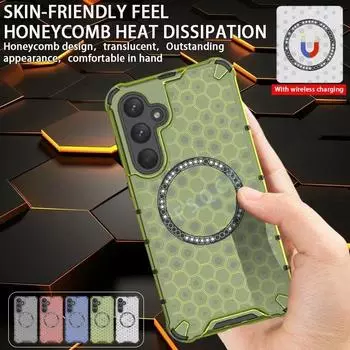 Чехол M35 для беспроводной зарядки Magsafe с магнитным креплением и полным покрытием для Samsung Galaxy M35 5G M 35 A55 A35, ударопрочный прозрачный защитный чехол из ТПУ For Samsung A35 5G чёрный