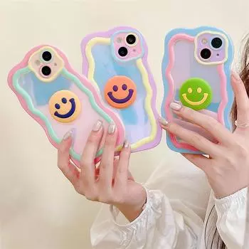 Чехол Macaron с 3D-смайликом для Apple 15 и Huawei Mate50 Pro — трендовый для девочек iPhone 15 Pro