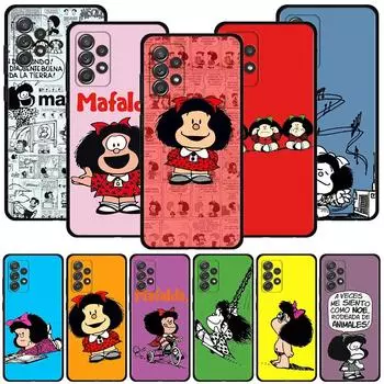 Чехол Mafalda для Samsung Galaxy A51 A71 A41 A31 A11 A01 A72 A52 A42 A32 A22 A21s A02s A12 A02, силиконовый чехол, черный корпус For Samsung A02s