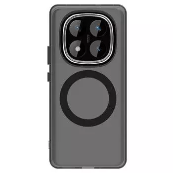Чехол Magsafe Clear для Xiaomi Redmi Note 14 4G 14Pro Магнитный жесткий PC+TPU чехол для беспроводной зарядки телефона Redmi Note14pro Redmi Note 14 Pro 4G чёрный