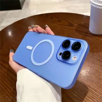 Чехол Magsafe для iPhone 15 Pro Max Plus 14 13 12 Pro Max, магнитный матовый жесткий чехол с беспроводной зарядкой для задней панели телефона For iPhone 14