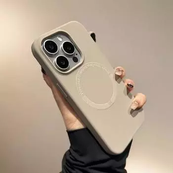 Чехол MagSafe Liquid Silicone для телефона Apple iPhone 16Promax — мягкий силиконовый чехол, устойчивый к падениям, для Apple iPhone 16/15/14/13/12/Pro/Promax Apple 16Promax бежевый