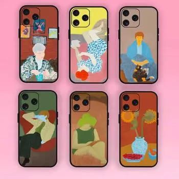 Чехол March Avery Art для iPhone Mini 11 12 13 14 15 Pro XS Max X Plus SE XR, черный, мягкий iPhone12PROMAX