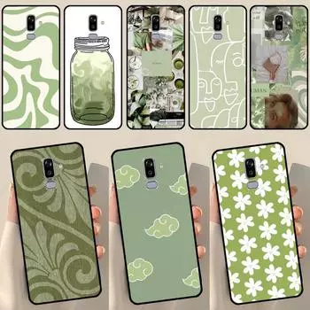 Чехол Matcha Sage Green Love Heart для Samsung Galaxy J3 J5 J7 2017 A3 A5 J1 2016 J4 J6 Plus A6 A7 A8 A9 J8 2018 A8 2018
