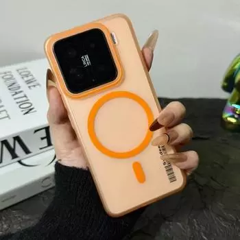 Чехол Mi15 для Magsafe Matte Slim Case для Xiaomi 15 Pro Xiaomi15 14 13Pro 14ultra Wireless Charging Magnetic Hard PC+tpu Candy Cover For Xiaomi 15 чёрный