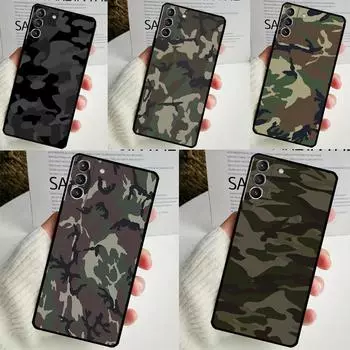 Чехол Military Army Camouflage для Samsung Galaxy S23 S24 Ultra S8 S9 S10 S22 Plus Note 10 20 Ultra S20 S21 FE Galaxy S22Ultra
