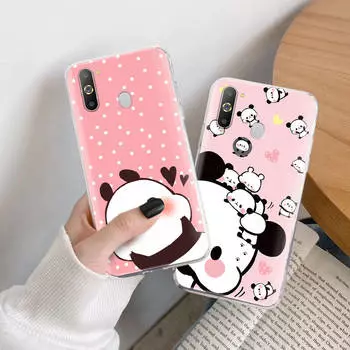 Чехол Mochi Mochi Panda TPU для iPhone XR 7 8 14 15 11 12 13 X XS Pro Max Xiaomi Redmi 13C Note 9 Samsung A22 S23 S24 Ultra Plus VIVO Redmi Note 9S аэро