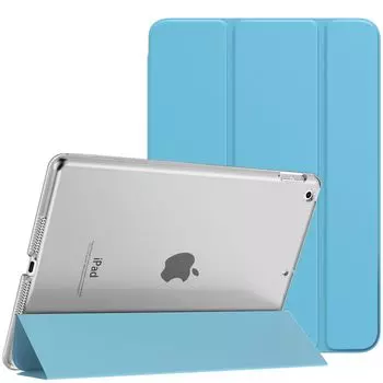 Чехол MoKo для iPad 9 2021 года, чехол для iPad, поколение, прозрачный, функция автоматического отключения, тонкая подставка, подкладка из высококачественной искусственной кожи, устойчивая к царапинам микрофибра, смарт
