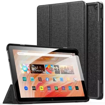 Чехол MoKo Fire HD 10 2023 года выпуска, новый защитный чехол Fire HD 10 13-го поколения, чехол-подставка для ноутбука, совместимый с функцией автоматического отключения, внешняя часть из высококачественной искусственной кожи