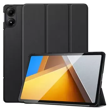 Чехол MoKo Xiaomi POCO Pad Pro, защитный чехол POCO Pad дюймового размера для ноутбука, защитный чехол-подставка, совместимый с функцией автоматического отключения, легкий, черный