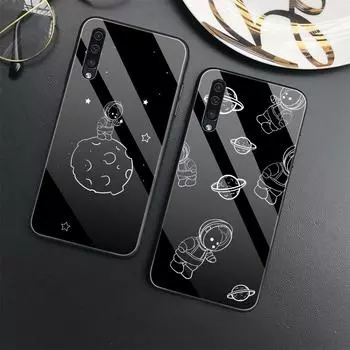 Чехол Moon Astronaut для Samsung Galaxy A52 A71 A72 A70 A73 A53 A13 5g A03 A22 A21s A03 Core A42, чехол из закаленного стекла Capinha For Samsung A22 4G