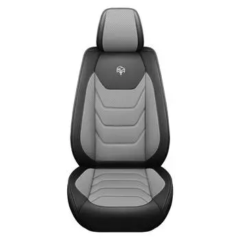 Чехол на автомобильное сиденье Дышащая подушка для четырех сезонов Кожа PU Чехол на автомобильное сиденье Водонепроницаемый Роскошный коврик Чехлы серый