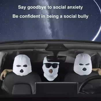 Чехол на автомобильное сиденье, забавный вязаный головной убор с 3 отверстиями, автомобильные противоугонные предупреждающие аксессуары белый