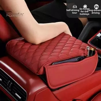 Чехол на центральную консоль автомобиля, чехол на подлокотник, подушка с отделениями для хранения, износостойкий водонепроницаемый универсальный автомобильный подлокотник, чехол для ящика для хранения чёрный