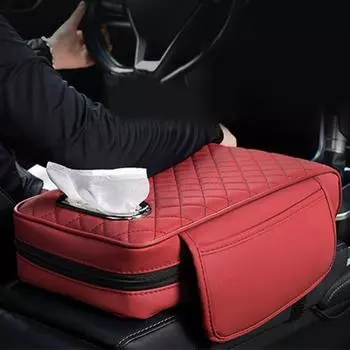 Чехол на центральную консоль автомобиля, подлокотник, коврик с сумкой для хранения, износостойкий, водонепроницаемый, универсальный хаки