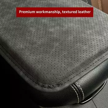 Чехол на центральную консоль автомобиля, универсальная кожаная подушка на подлокотник автомобиля, противоскользящая подушка на центральную консоль темно-серого