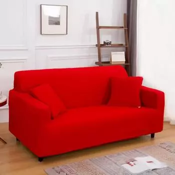 Чехол на диван 1/2/3/4-местный чехол для дивана для гостиной эластичный однотонный L-образный угловой чехол для дивана для дивана-кресла 1pc 1-Seat 90-140cm