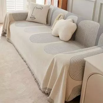 Чехол на диван, большое одеяло для кемпинга, пикника, отдыха, отдыха, пляжное полотенце, белый дорожный коврик с кисточками, льняное белье 180x130cm