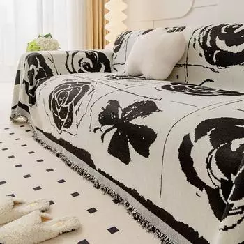 Чехол на диван для гостиной, всесезонное универсальное противоскользящее пылезащитное сиденье, подушка из синели, жаккардовое полное покрытие, изысканное одеяло 180x130cm1pcs