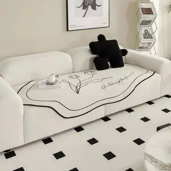 Чехол на диван из синели для гостиной, противоскользящий диван-полотенце во французском стиле, чехлы для диванов, L-образный угловой коврик для дивана, подушка для сиденья, домашний декор 90x90