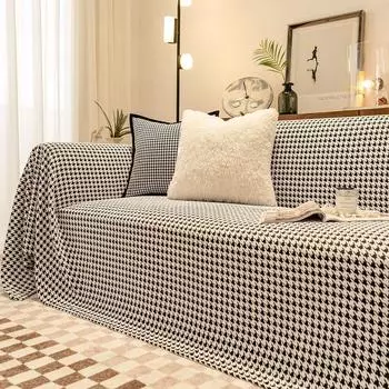 Чехол на диван из синели для ребенка, чехол для диванного полотенца, защита для мебели с нескользящим дном, чехол для дивана в стиле ретро с геометрическим рисунком, кошка 180x130cm