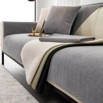 Чехол на диван из синели, однотонная подушка для дивана в гостиной, нескользящая подушка для дивана, чехлы на подлокотники для дома 70x70cm чёрный