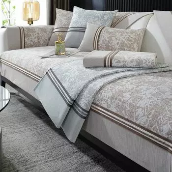 Чехол на диван из синели, полное покрытие, спинка, нескользящий чехол на подушку сиденья, тканевое полотенце, кожаная подушка для дивана с прямым рядом, универсальная круглый год 70*70