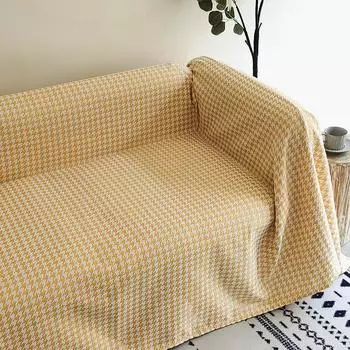 Чехол на диван из ткани «гусиные лапки», цельный чехол для дивана, универсальный чехол «все включено», летнее полотенце для дивана, подушка 70*70