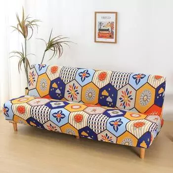 Чехол на диван-кровать, безрукий, с принтом, складной эластичный чехол для дивана, скамейки, для дома, отеля, банкета, офиса, большие диваны M (160-190cm)