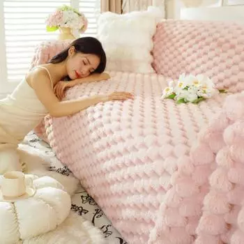 Чехол на диван, полотенце, толстый теплый плюшевый чехол с кроликом, нескользящий чехол для дивана, универсальный универсальный простой чехол для дивана, полное одеяло 180*130