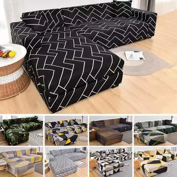 Чехол на диван с геометрическим рисунком, чехол для дивана, эластичные чехлы для дивана для гостиной, угловой L-образный шезлонг, кресло, чехол для дивана 1-Seat 90-140cm 1PC