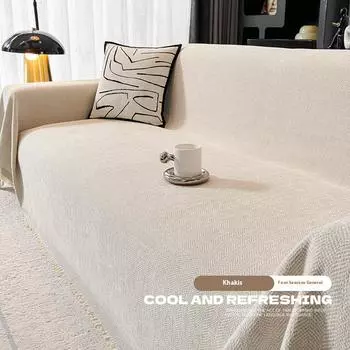 Чехол на диван с кисточками для дома, чехол-одеяло для диванов в гостиной, чехол на сиденье дивана, 3-местный диван, чехол-одеяло для дивана, бежевый 90x90cm грязно-белый