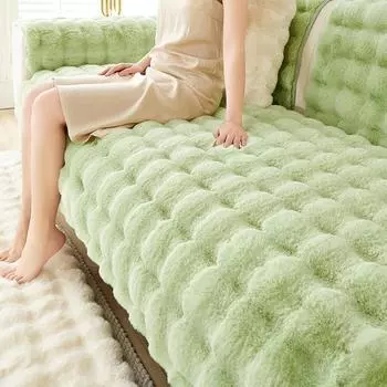 Чехол на диван, теплые плюшевые чехлы с кроликом для дивана, осень-зима, новые тканевые чехлы для дивана, бархатное одеяло для гостиной и дома 45cm pillowcase 1 pcs